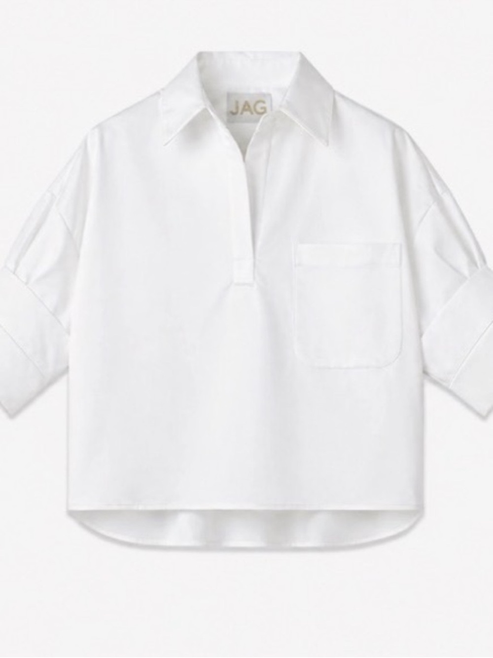 Jag Jeans White V Neck Denim Top